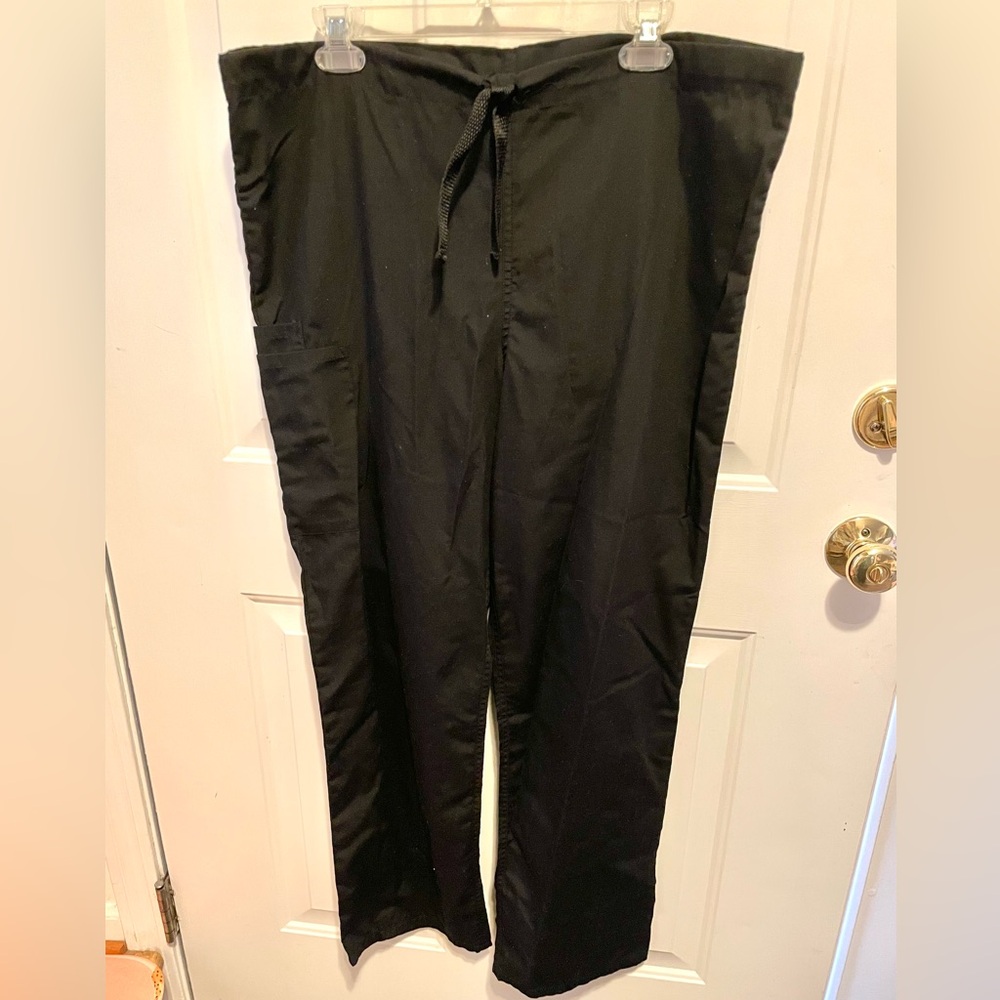 Cherokee workwear black wide leg scrub pants